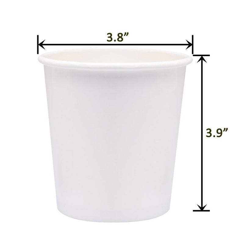 Belinlen Paper Ice Cream Cups, Paper Hot/Cold Soup Cups - 100 Count (White) (16 oz) - Image 3